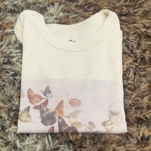 brandy melville butterfly crop top cream color 🤍